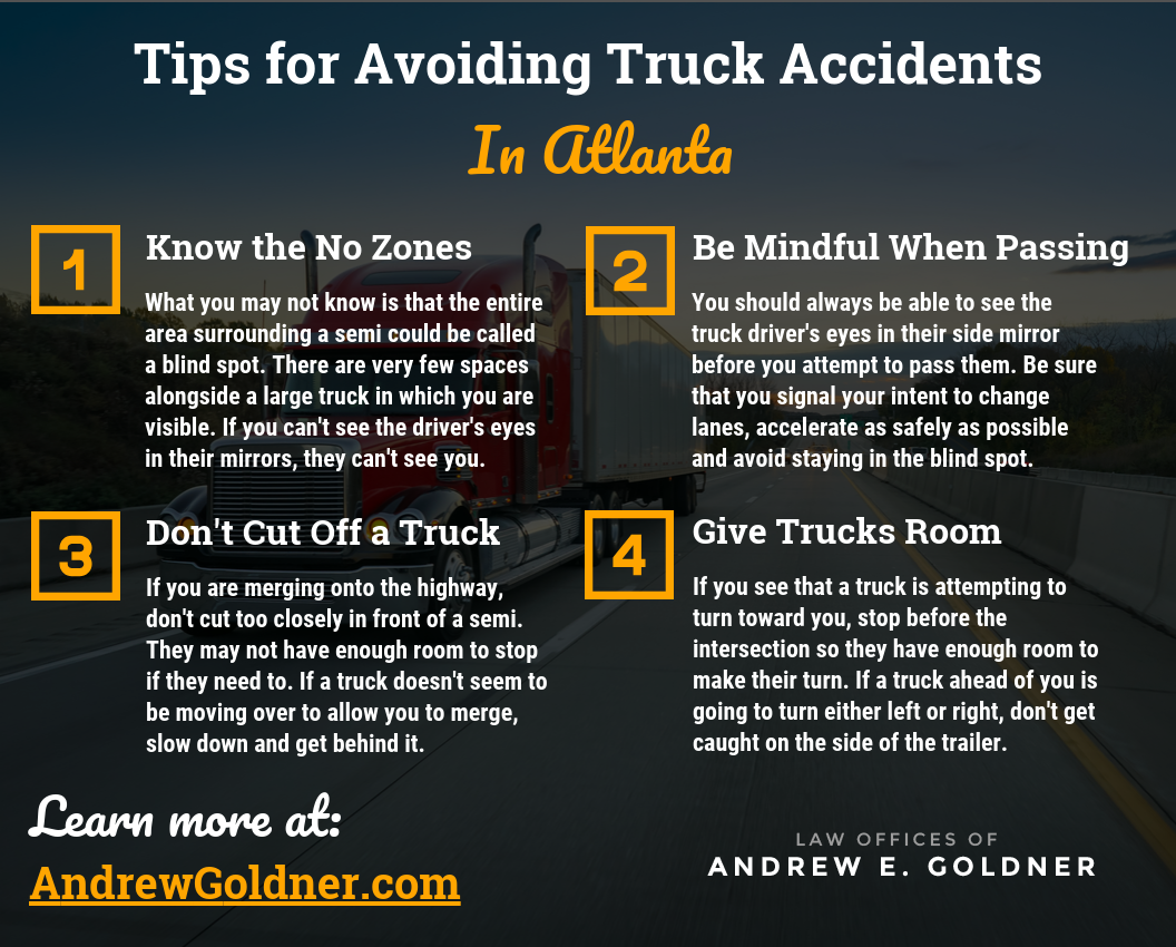 Tips for Avoiding Truck Accidents in Atlanta infographic