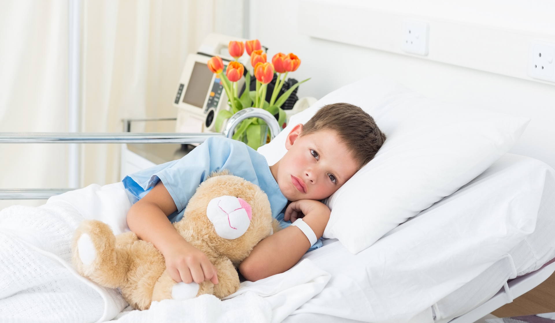 Child in hospital bed